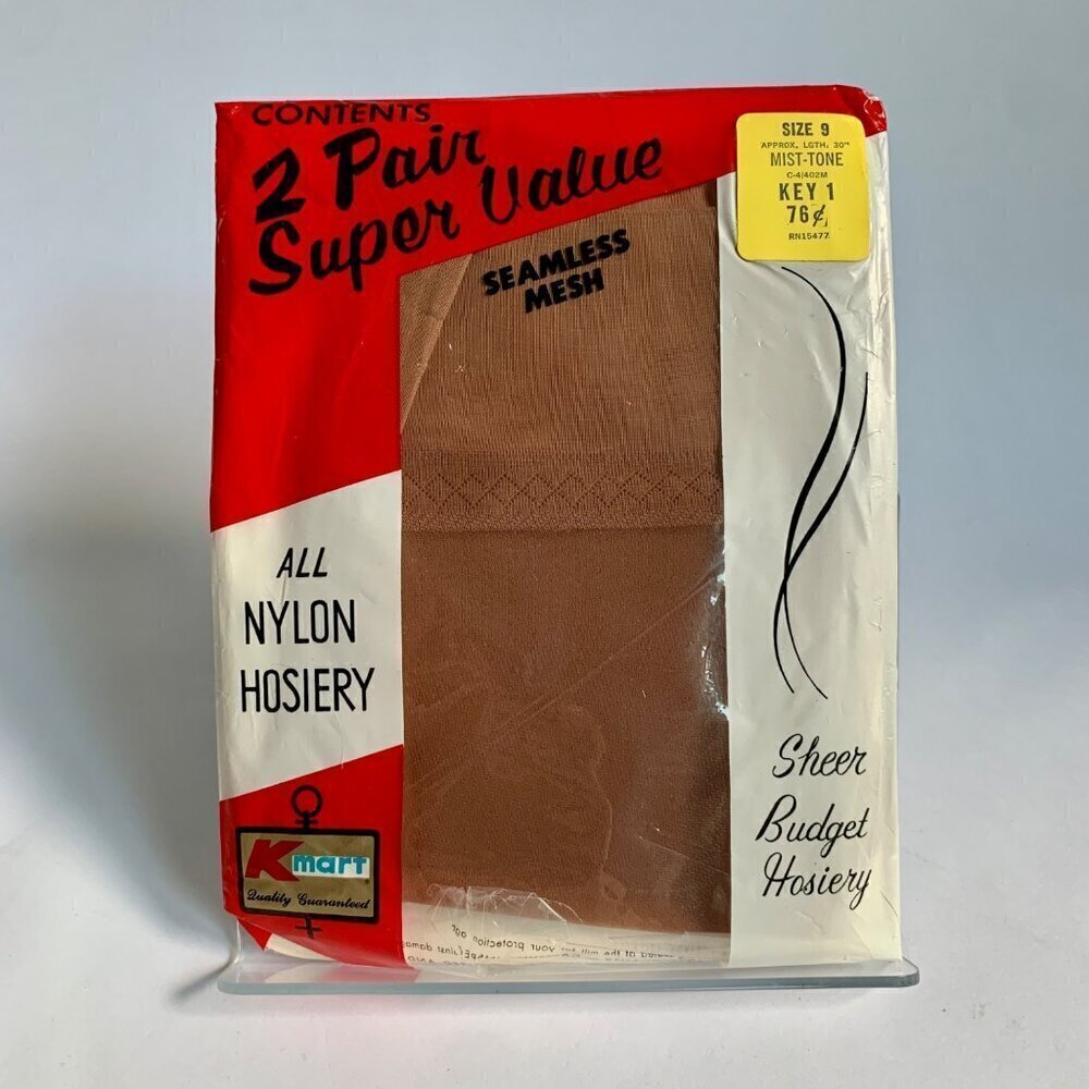 Kmart Seamless Mesh Sheer Budget Hosiery Stockings Vintage